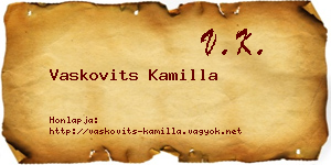 Vaskovits Kamilla névjegykártya